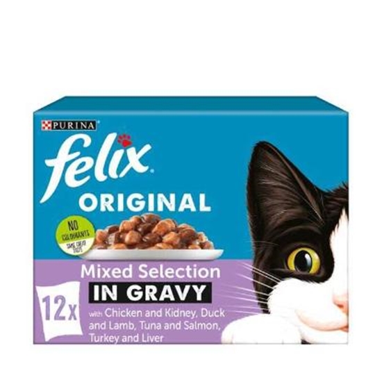 Picture of Felix Delicious Cat Food 12 pouches Mixed Gravy